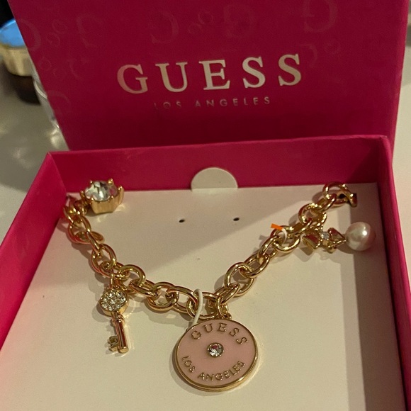 GUESS Gold necklace with Pink Charms - Picture 2 of 2